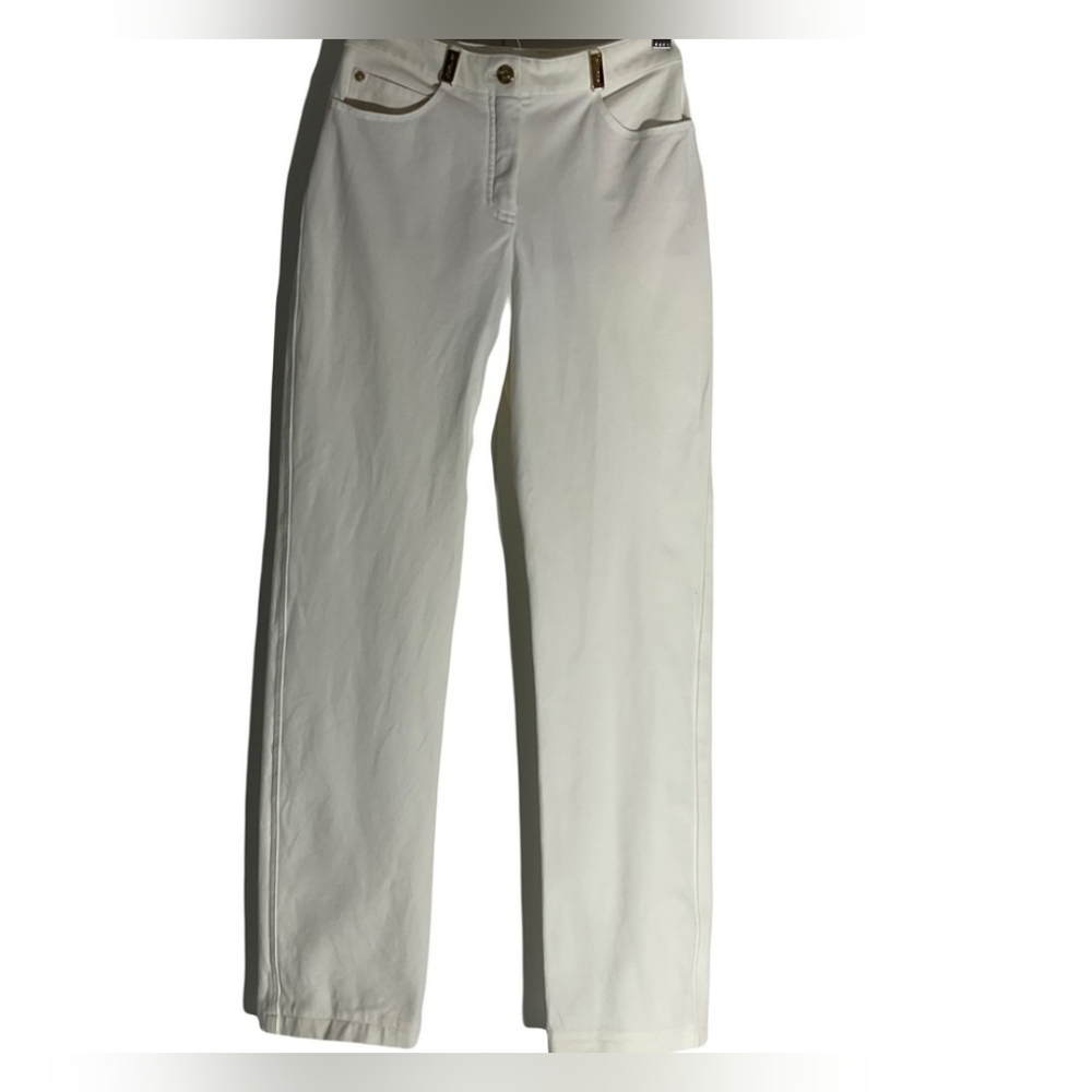 St John Sport By Marie Gray Winter White Pants Size 2; EUC.